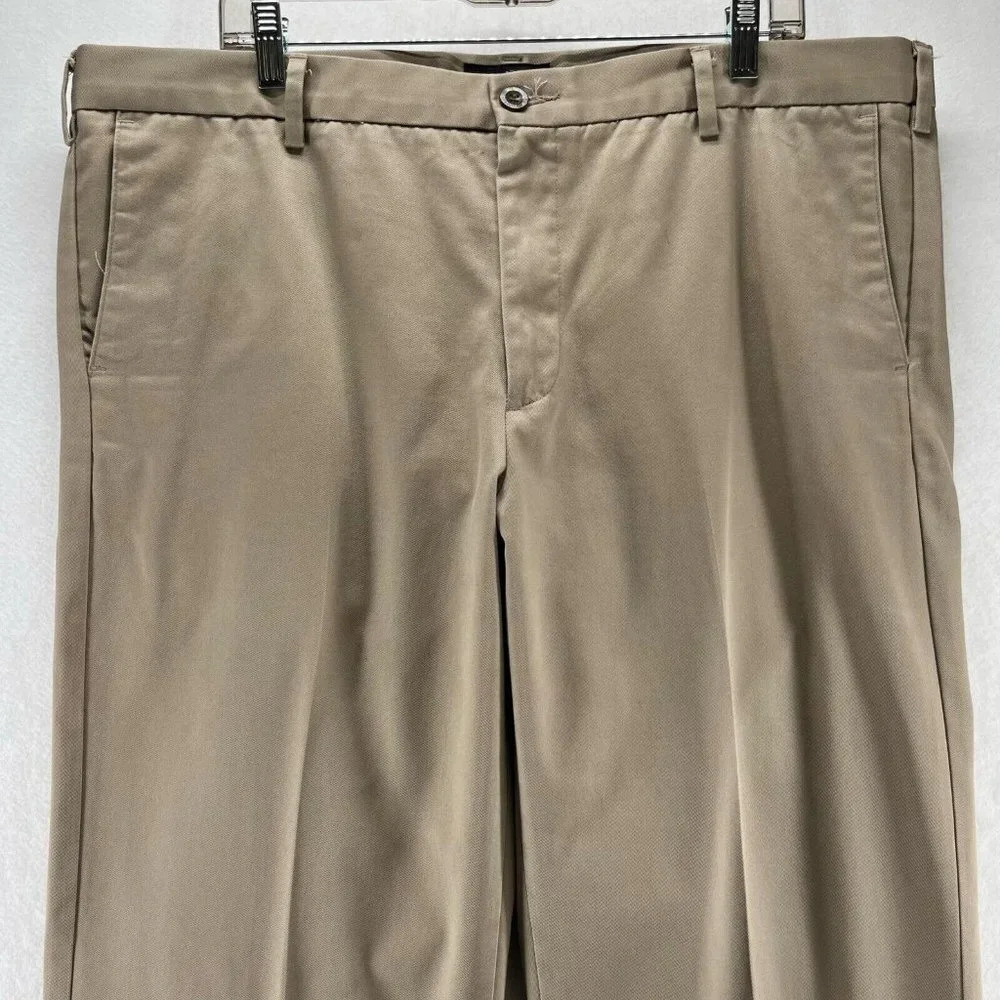 Dockers Pants Men 40x30 Chino Straight Fit Flat Front Stretch Twill Cotton Beige - Picture 2 of 11